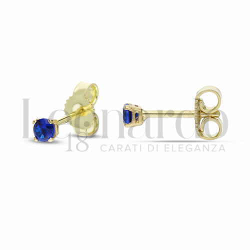 con Zircone Blu da Misura pietra o modello 3,00 mm in Oro Giallo da 1gr.