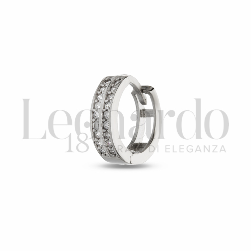10 mm Diametro interno con Zircone bianco in Oro Bianco da 1,5gr.