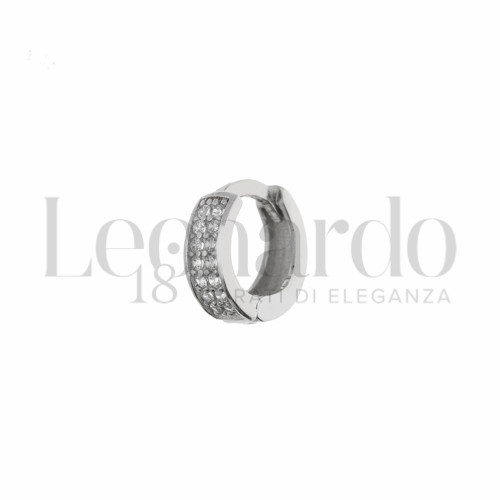 8 mm Misura diam con Zircone bianco in Oro Bianco da 1gr.