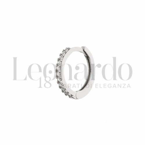 10 mm Misura diam con Zircone bianco in Oro Bianco da 0,8gr.
