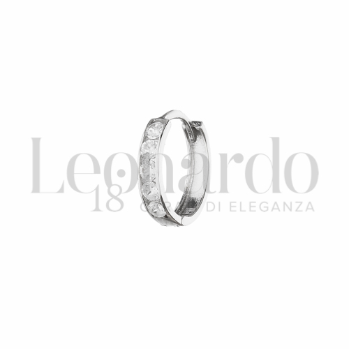 7 mm Diametro interno con Zircone bianco in Oro Bianco da 0,3gr.