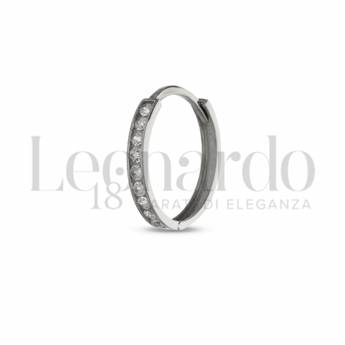 12 mm Diametro interno con Zircone bianco in Oro Bianco da 0,8gr.