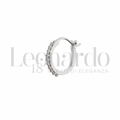 8 mm Diametro interno con Zircone bianco in Oro Bianco da 0,6gr.