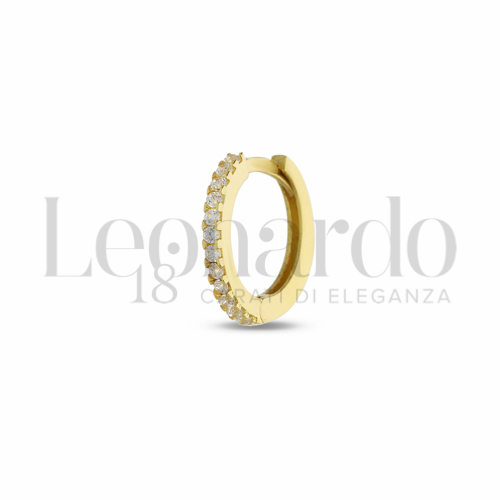 8 mm Diametro interno con Zircone bianco in Oro Giallo da 0,8gr.
