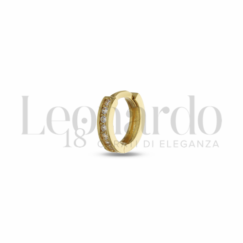 Orecchini a cerchio microfusi da Uomo in Oro 18 Carati Diametro interno: 6 mm Finitura: Lucida 0,7g