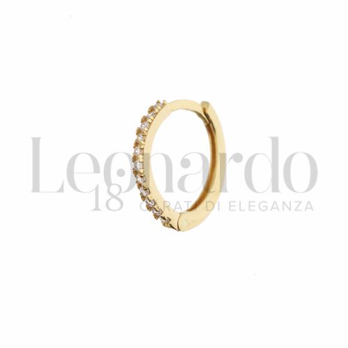 10 mm Misura diam con Zircone bianco in Oro Giallo da 0,8gr.
