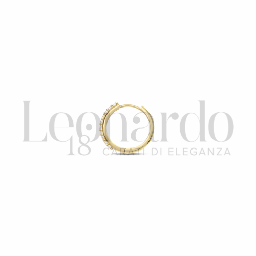 12 mm Diametro interno con Zircone bianco in Oro Giallo da 1,1gr.