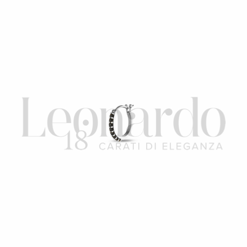 8 mm Diametro interno con Zirconi neri in Oro Bianco da 0,6gr.