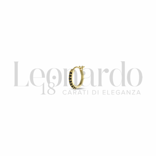 8 mm Diametro interno con Zirconi neri in Oro Giallo da 0,6gr.