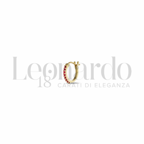 8 mm Diametro interno con Zircone rosso in Oro Giallo da 0,6gr.