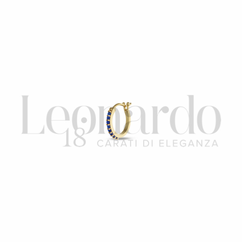 8 mm Diametro interno con Zircone Blu in Oro Giallo da 0,6gr.