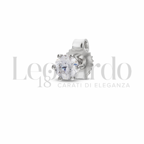 con Zircone bianco da Misura 4,00 mm in Oro Bianco da 0,6gr.