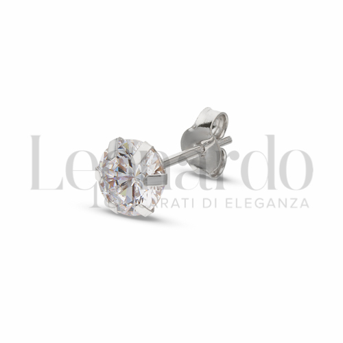 con Zircone bianco da Misura 6,00 mm in Oro Bianco da 0,6gr.