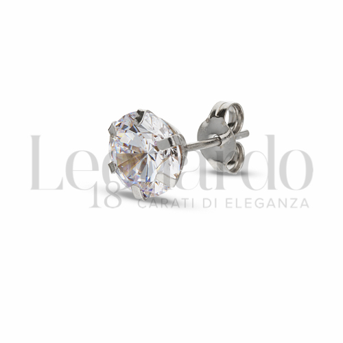 con Zircone bianco da Misura 7,00 mm in Oro Bianco da 0,8gr.