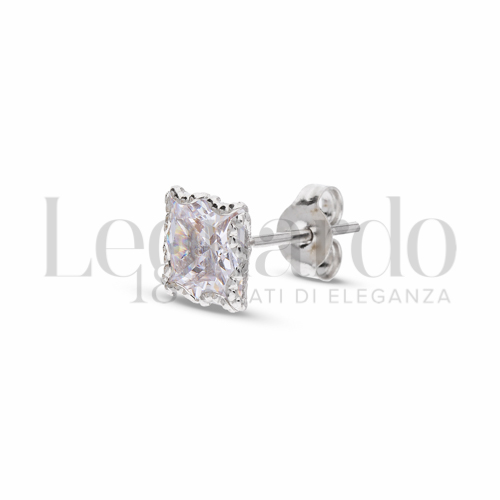 con Zircone bianco da Misura 6,00 mm in Oro Bianco da 0,7gr.