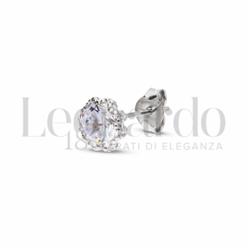 con Zircone bianco da Misura 6,00 mm in Oro Bianco da 0,6gr.