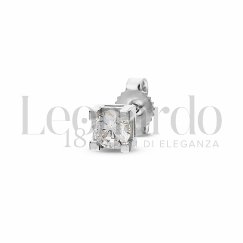 con Zircone bianco da Misura 4,00 mm in Oro Bianco da 0,8gr.