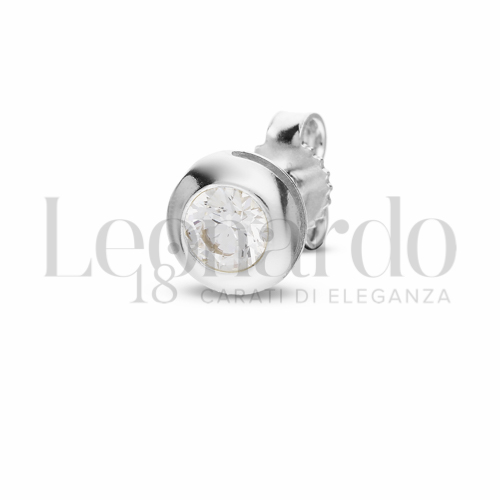 con Zircone bianco da Misura 4,00 mm in Oro Bianco da 0,9gr.
