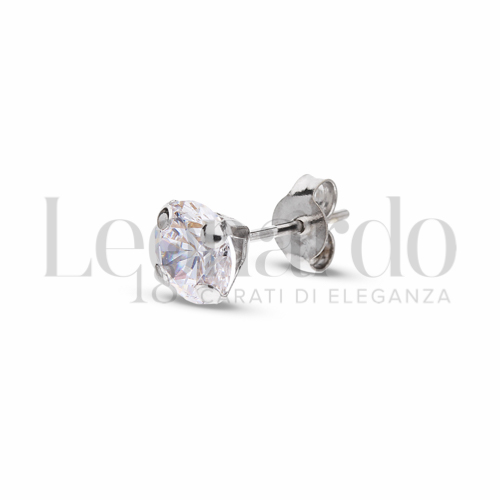 con Zircone bianco da Misura 6,00 mm in Oro Bianco da 0,6gr.