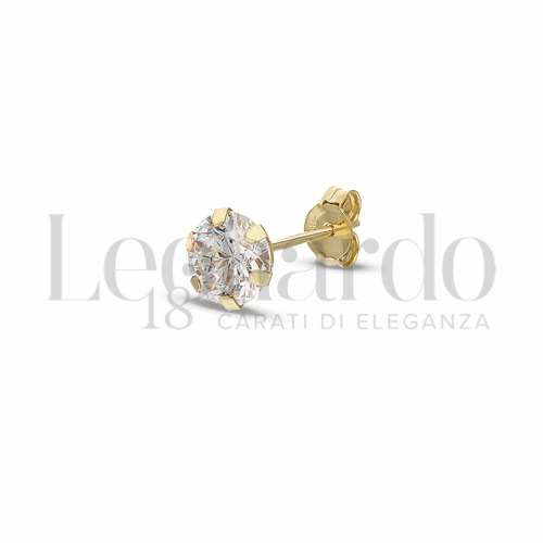 con Zircone bianco da Misura 5,00 mm in Oro Giallo da 0,4gr.