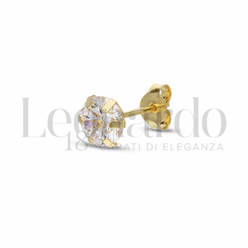 con Zircone bianco da Misura 6,00 mm in Oro Giallo da 0,6gr.