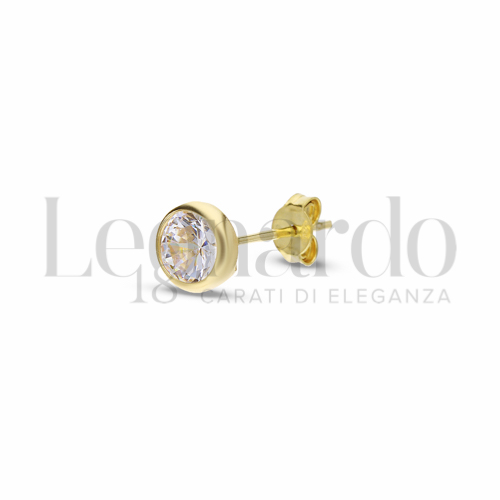con Zircone bianco da Misura 5,00 mm in Oro Giallo da 0,4gr.