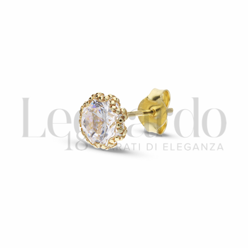 con Zircone bianco da Misura 6,00 mm in Oro Giallo da 0,6gr.