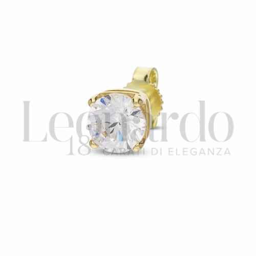con Zircone bianco da Misura 6,00 mm in Oro Giallo da 1gr.