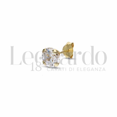 con Zircone bianco da Misura 5,00 mm in Oro Giallo da 0,4gr.