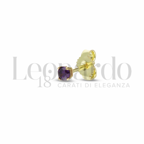 con Zircone Viola da Misura 3,00 mm in Oro Giallo da 0,5gr.