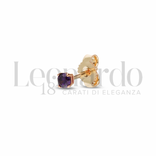 con Zircone Viola da Misura 3,00 mm in Oro Rosa da 0,5gr.