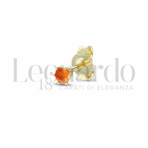 con Zircone arancione da Misura 3,00 mm in Oro Giallo da 0,5gr.