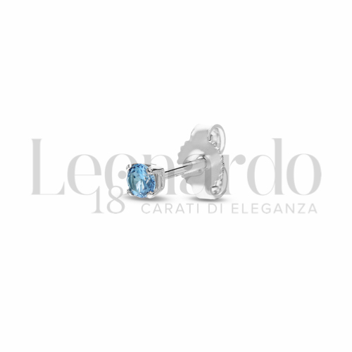 con Zircone azzurro da Misura 3,00 mm in Oro Bianco da 0,5gr.