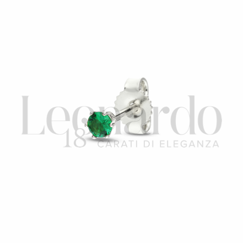 con Zircone verde da Misura 3,00 mm in Oro Bianco da 0,5gr.