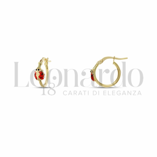 10 mm Diametro con Smalto in Oro Giallo da 1,1gr.
