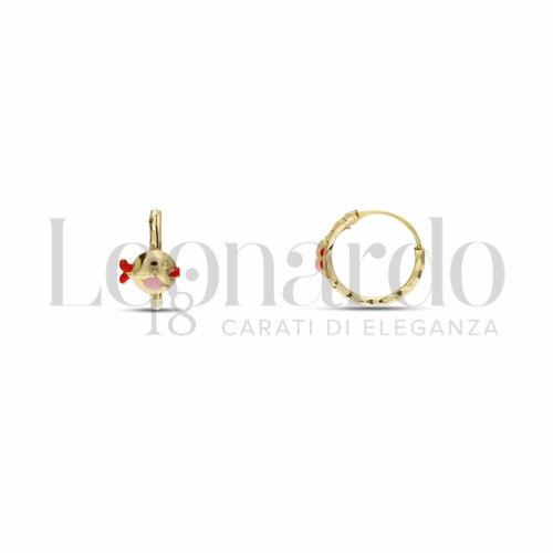 10 mm Diametro con Smalto in Oro Giallo da 1gr.