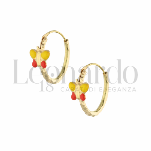 10 mm Diametro con Smalto in Oro Giallo da 0,9gr.