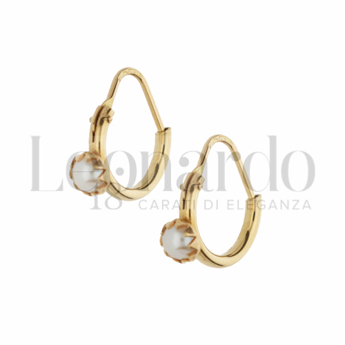 8 mm Diametro con Perla in Oro Giallo da 1,4gr.