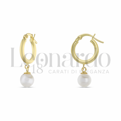 10 mm Diametro con Perla in Oro Giallo da 1,6gr.