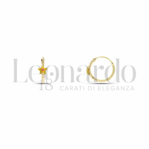 10 mm Diametro con Smalto Giallo in Oro Giallo da 0,7gr.