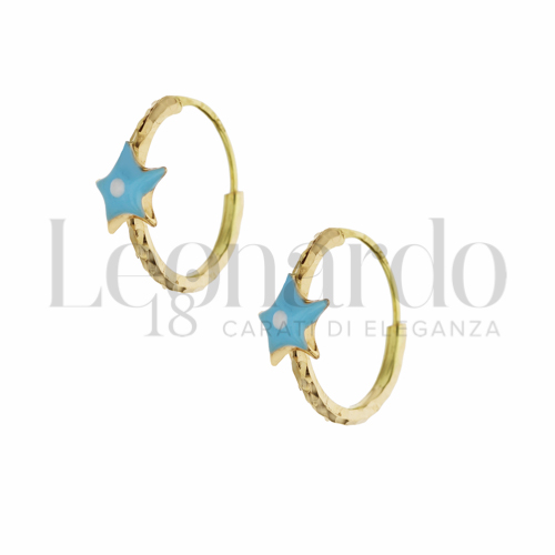 10 mm Diametro con Smalto blu in Oro Giallo da 1gr.