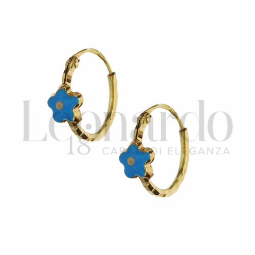 10 mm Diametro con Smalto blu in Oro Giallo da 1gr.