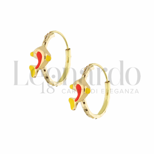 10 mm Diametro con Smalto rosso in Oro Giallo da 0,8gr.
