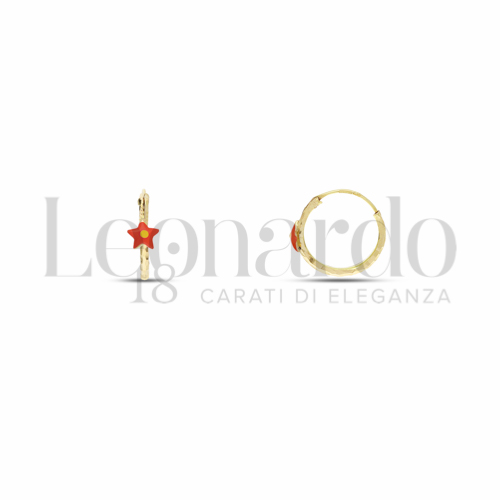 10 mm Diametro con Smalto rosso in Oro Giallo da 0,7gr.