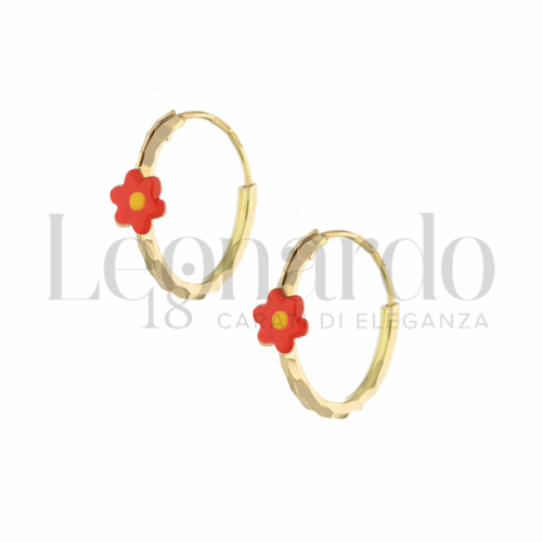 10 mm Diametro con Smalto rosso in Oro Giallo da 0,8gr.