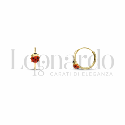 10 mm Diametro con Smalto rosso in Oro Giallo da 1gr.