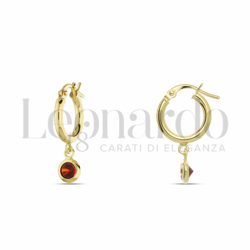 8 mm Diametro con Citrino Idrotermale in Oro Giallo da 1,5gr.