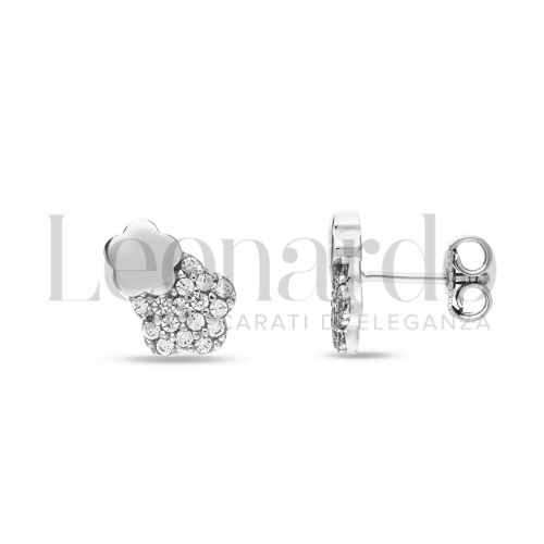 Misura o soggetto Fiore con Zircone bianco in Oro Bianco da 1,9gr.
