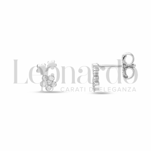 Misura o soggetto Fiore con Zircone bianco in Oro Bianco da 1,3gr.