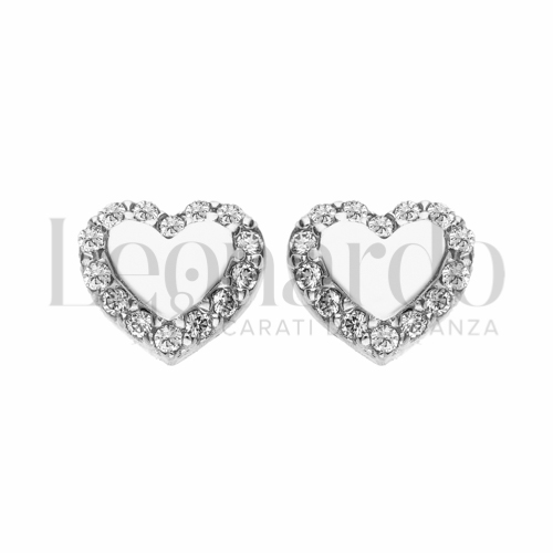 Misura o soggetto Cuore con Zircone bianco in Oro Bianco da 1,5gr.
